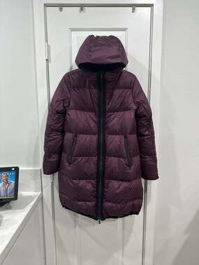 Lululemon Cloudscape Long Hooded Down Puffer Jacket in Dark Adobe